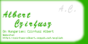 albert czirfusz business card